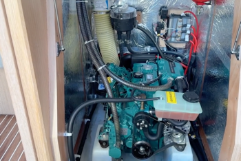 Our D1-30 Volovo Penta marine diesel powering our Bavaria 37 when the wind isn't playing ball